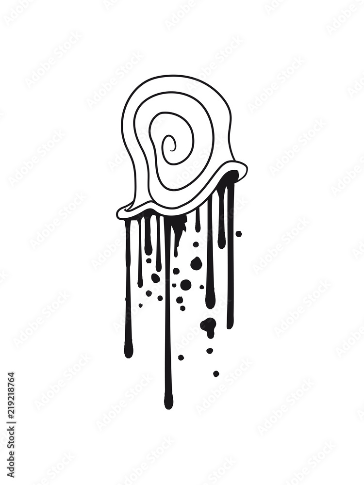 schleim tropfen ekelig graffiti schneckenhaus muschel schnecke schleimig  klein kriechen comic cartoon clipart lustig Stock-Illustration | Adobe Stock