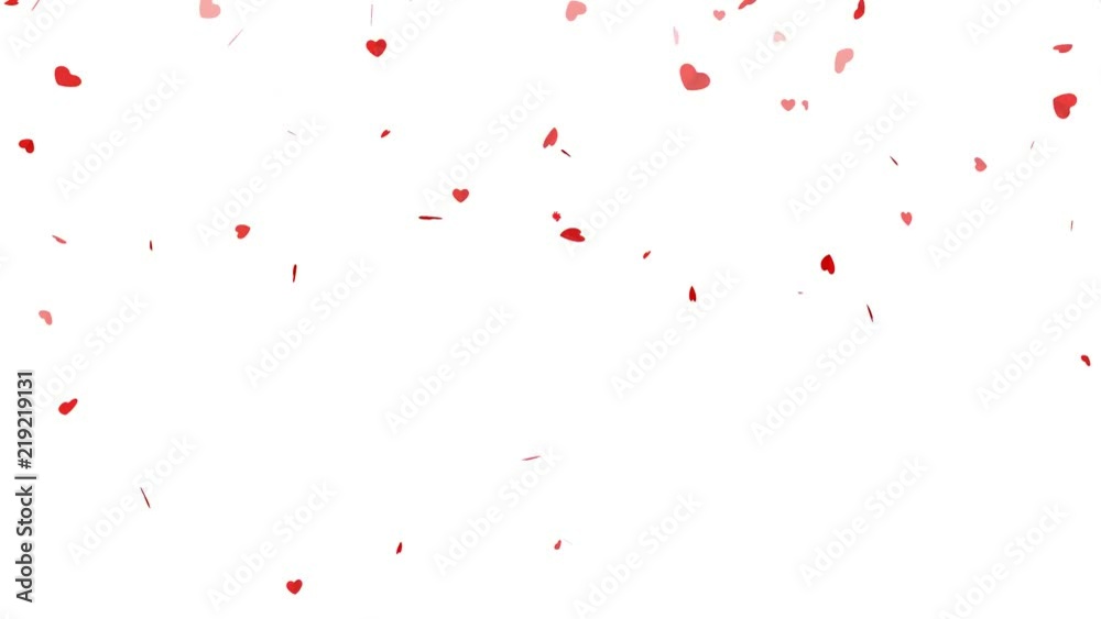 Happy Valentines Day lettering with falling heart in background. 
Happy Valentines Day Text animation for motion graphics.