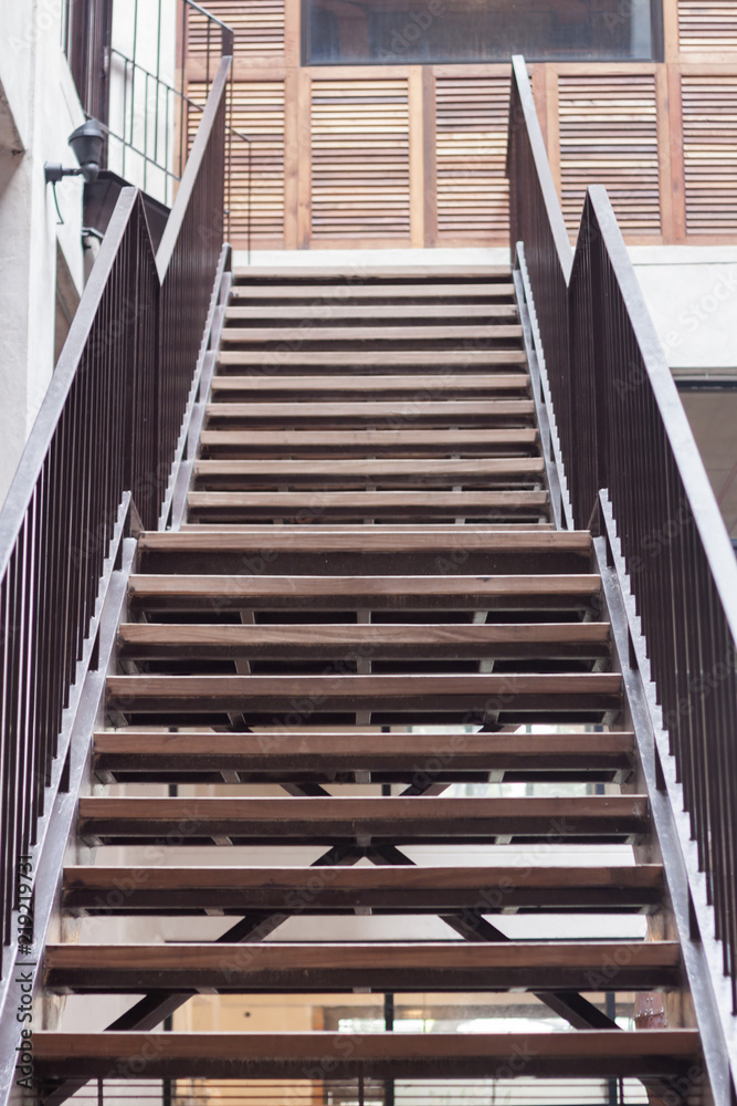 Metal staircase exterior of building Metal staircase exterior of building