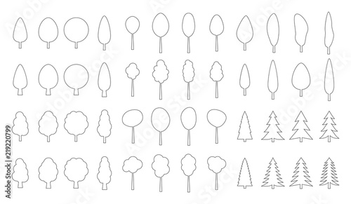 Seamless outline pattern Christmas tree 