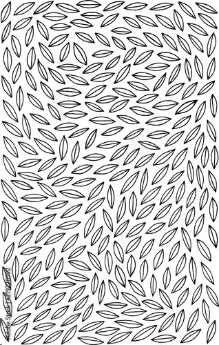 Autumn leaves - doodle coloring page for adults. Graphic ink art. Vector illustration