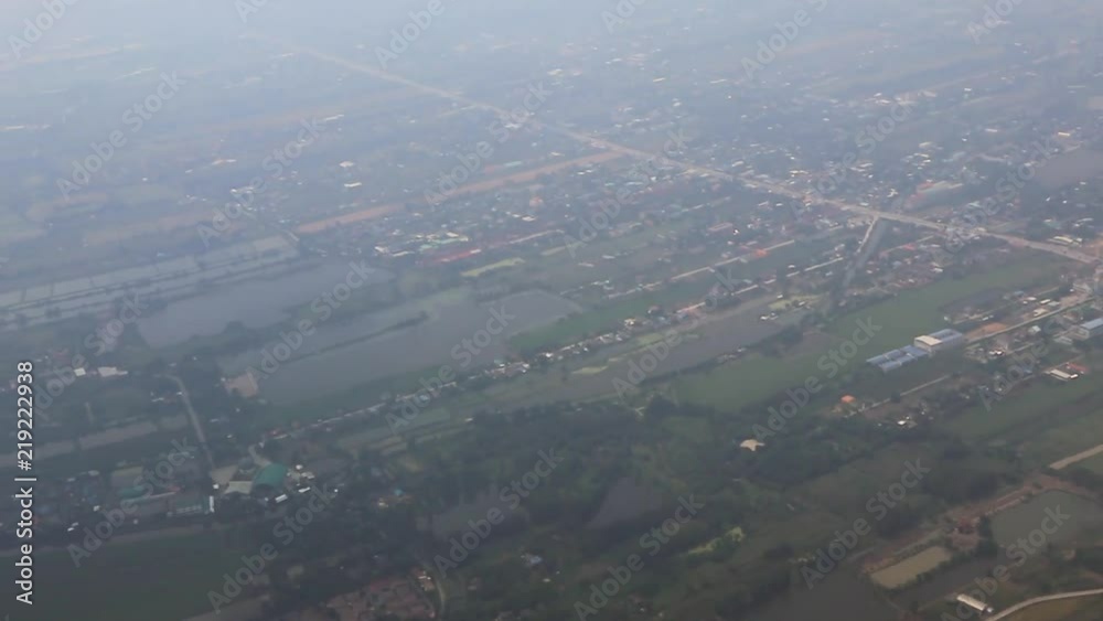 Aerial View of Kuala Lumpur, From Airplane Window