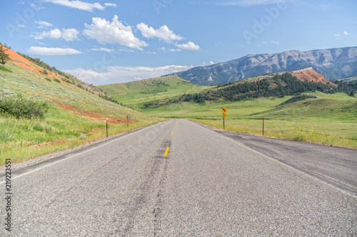 two lane highway through mountains