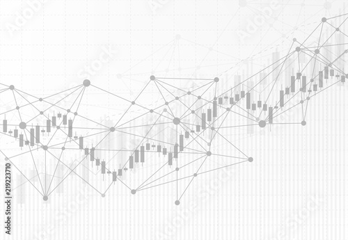 Business candle stick graph chart of stock market investment trading on white background design. Bullish point, Trend of graph. Vector illustration
