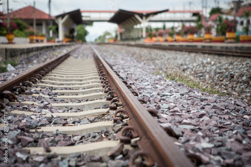 railroad tracks and train station