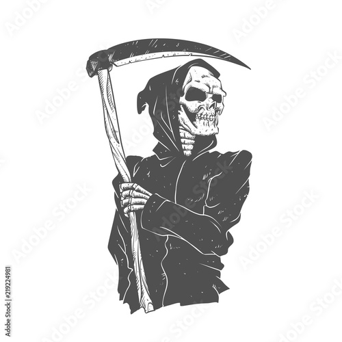 Grim reaper black and white
