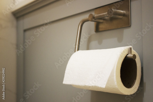 toilet paper roll in bathroom
