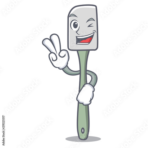 Two finger silicone spatula kitchen utensils character cartoon