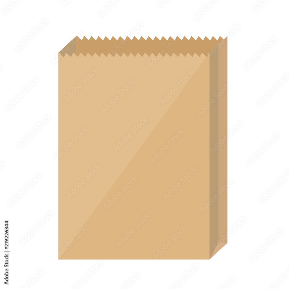 Brown paper bags on white background. Stock flat vector illustration. Brown paper bags on white background. Stock flat vector illustration.
