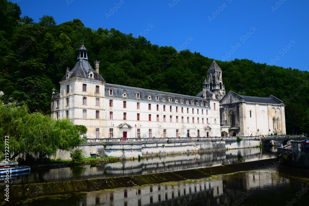 The Benedictine Abbey of Brantome on the Dronne River in Nouvelle Aquitaine, France
