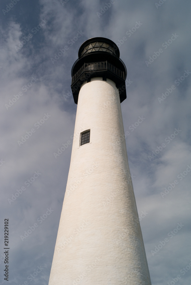 Cape Florida Lighthouse, Black and White Beacon in Florida, in Key Biscayne United States