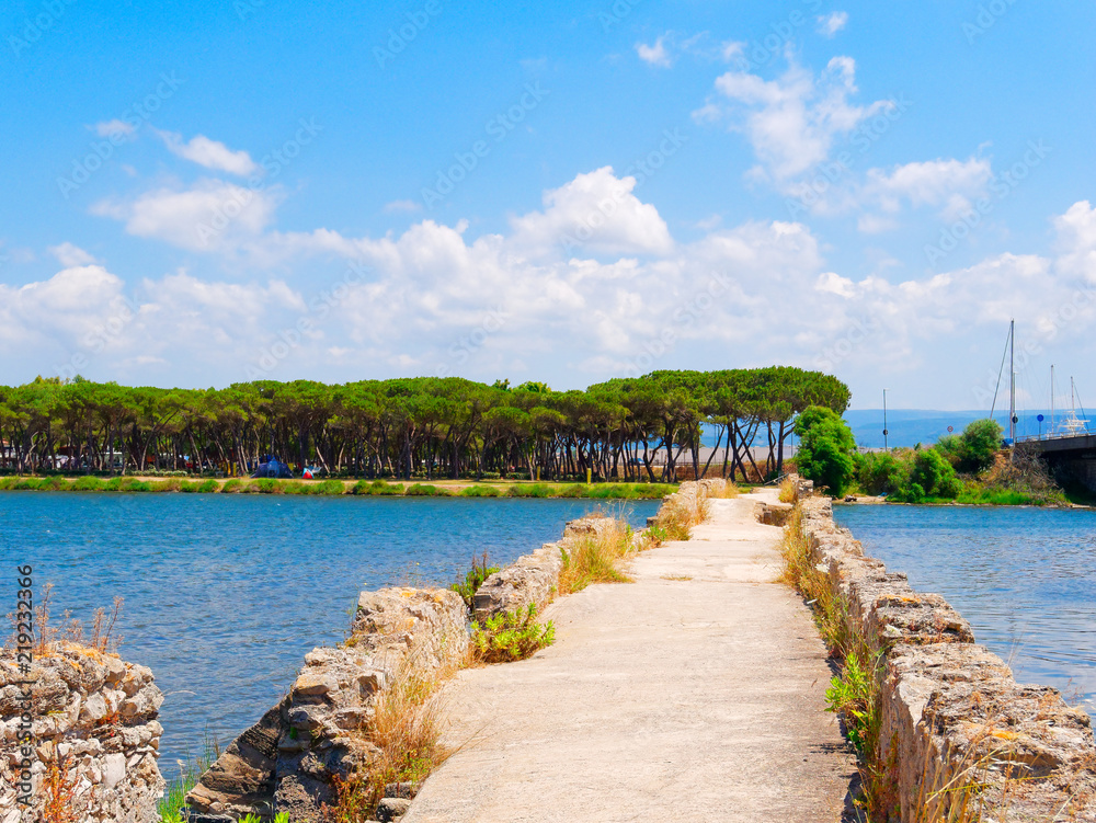 Fototapeta premium Roman Bridge of Fertilia, Alghero, Sardinia, Italy.