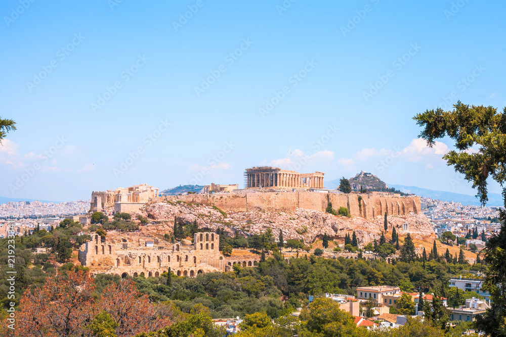 The Acropolis of Athens and the Parthenon in Greece
