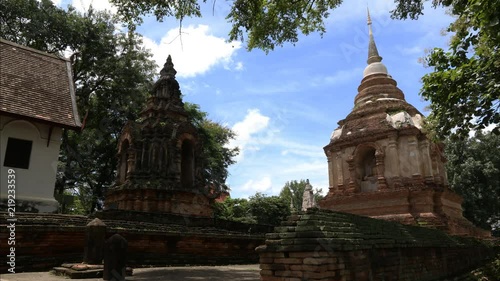 Seven Chedis in Wat Jet Yod, Chiangmai, Thailand photo