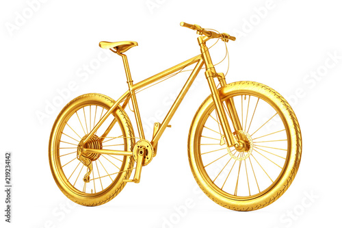 Golden Mountain Bike. 3d Rendering