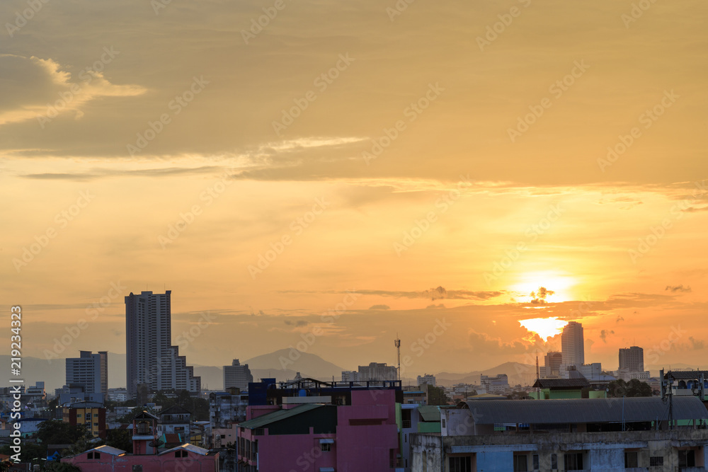 Landscape picture of Hatyai city Songkhla Thailand.