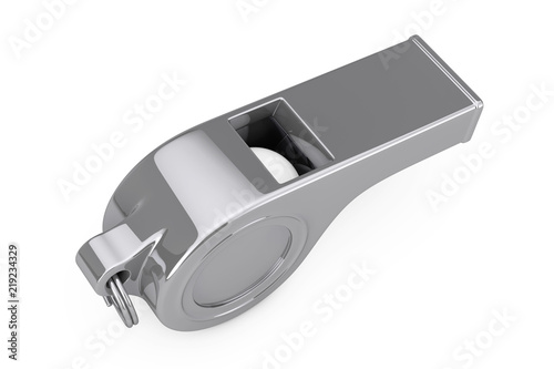 Classic Metal Coaches Whistle. 3d Rendering