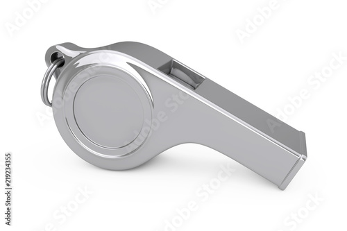 Fotografija Classic Metal Coaches Whistle. 3d Rendering