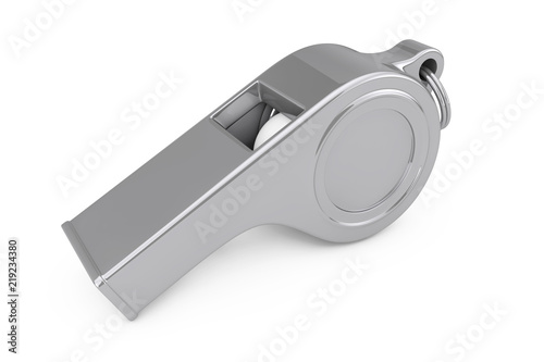 Classic Metal Coaches Whistle. 3d Rendering © doomu