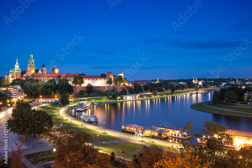 Obraz na płótnie Krakow aerial castle w salonie