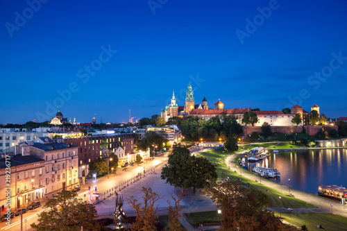Obraz na płótnie Krakow aerial castle w salonie