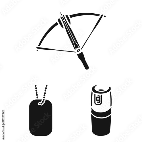 Types of weapons black icons in set collection for design.Firearms and bladed weapons vector symbol stock web illustration.