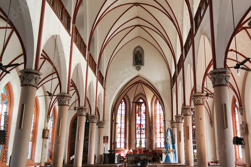 Interior view to The Sacred Heart of Jesus Cathedral in Lome, Togo photo