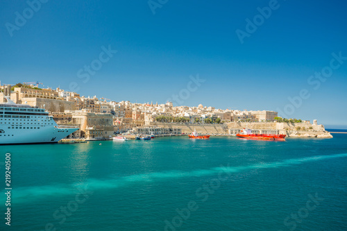 Valletta bay and waterfront view from Birgu