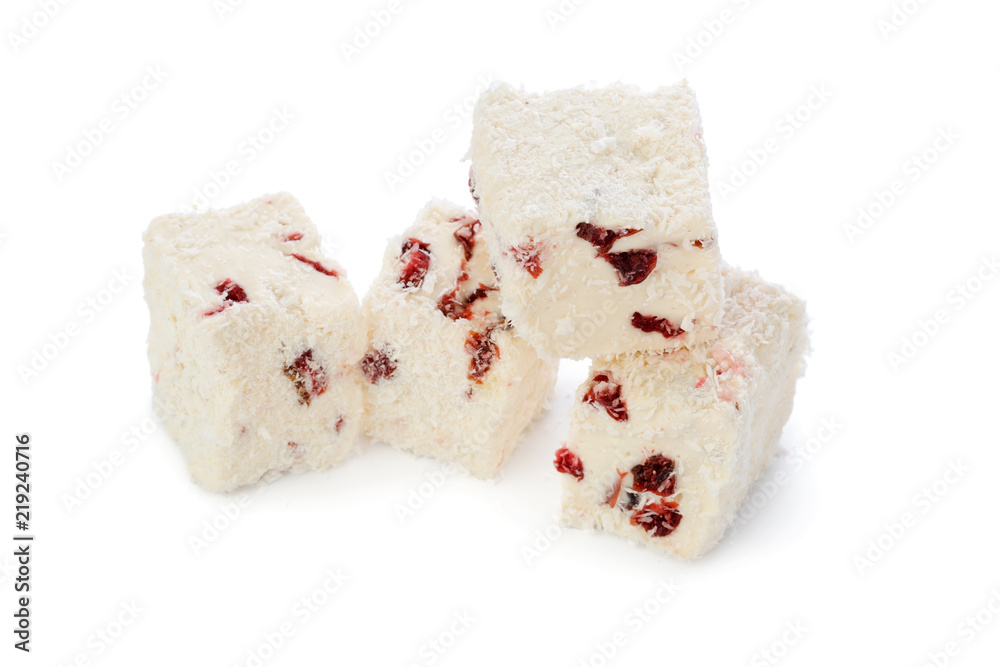Turkish delight isolated on white. Turkish delight isolated on white.