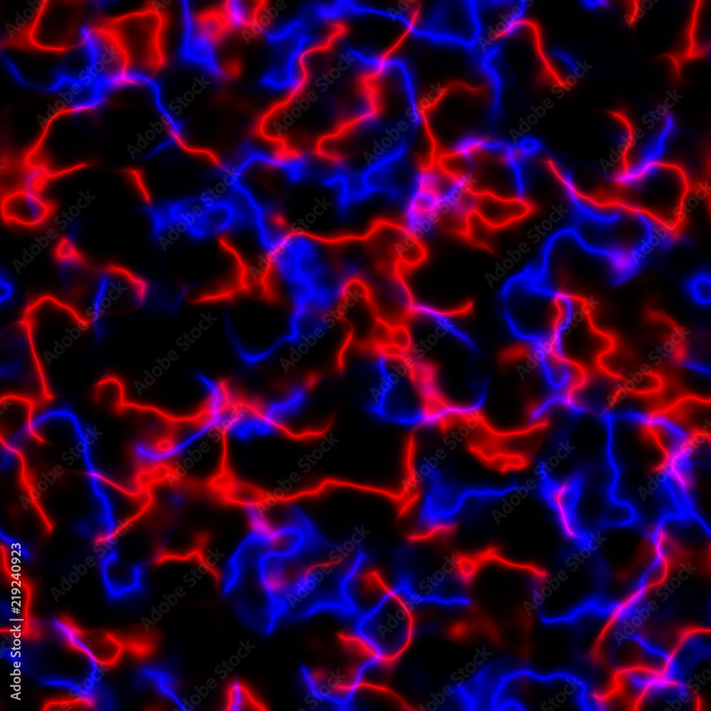 Plasma clouds pattern with red and blue arcs seamless tile illustration