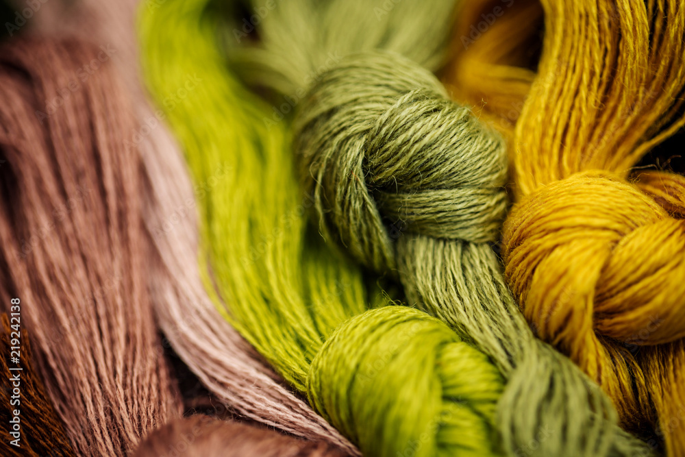 Fototapeta premium Multicolor threads for embroidery cross-stitch, mulina.