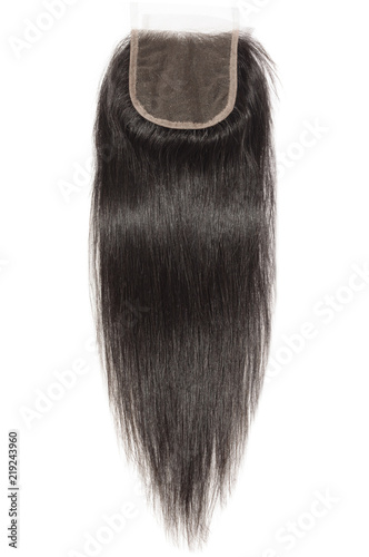 natural straight black human hair weaves extensions lace closure photo