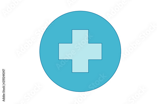 Icono azul con la cruz de médico.