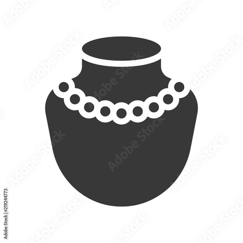 pearl necklace, jewelry icon, glyph style