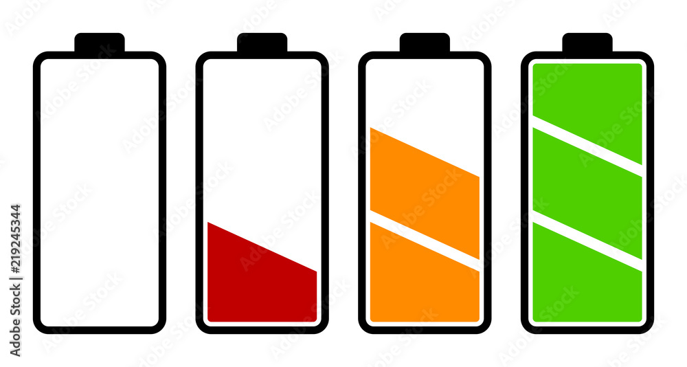 Set of battery charge level indicator Set of battery charge level indicator