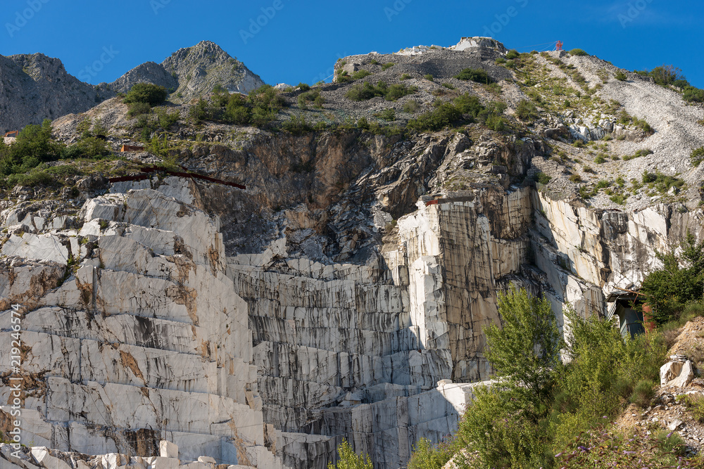 White Marble Quarries of Carrara in the Apuan Alps Italy White Marble Quarries of Carrara in the Apuan Alps Italy