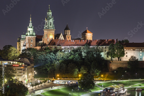 Royal Wawel Castle by night-Cracow photo