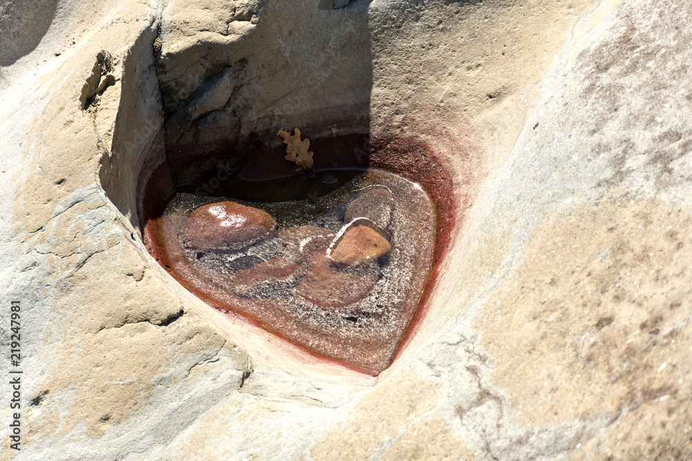 waterhole in the shape of a heart