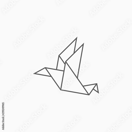 origami paper bird icon