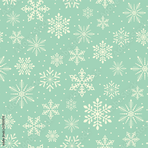 seamless christmas snowflake snowfall pattern
