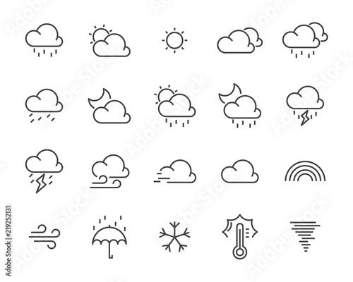 set of weather icon,such as cloud, sun, weather