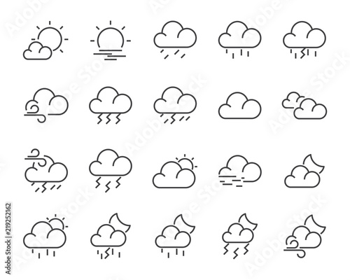 set of weather icon,such as cloud, sun, weather