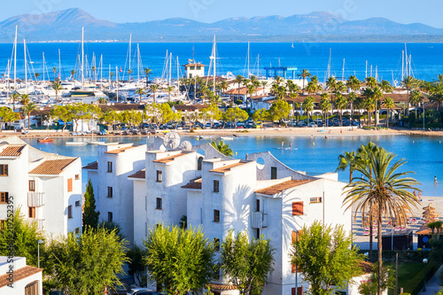 View of Alcudia, main tourist center in the North of Majorca on the eastern coast, Spain.  photo