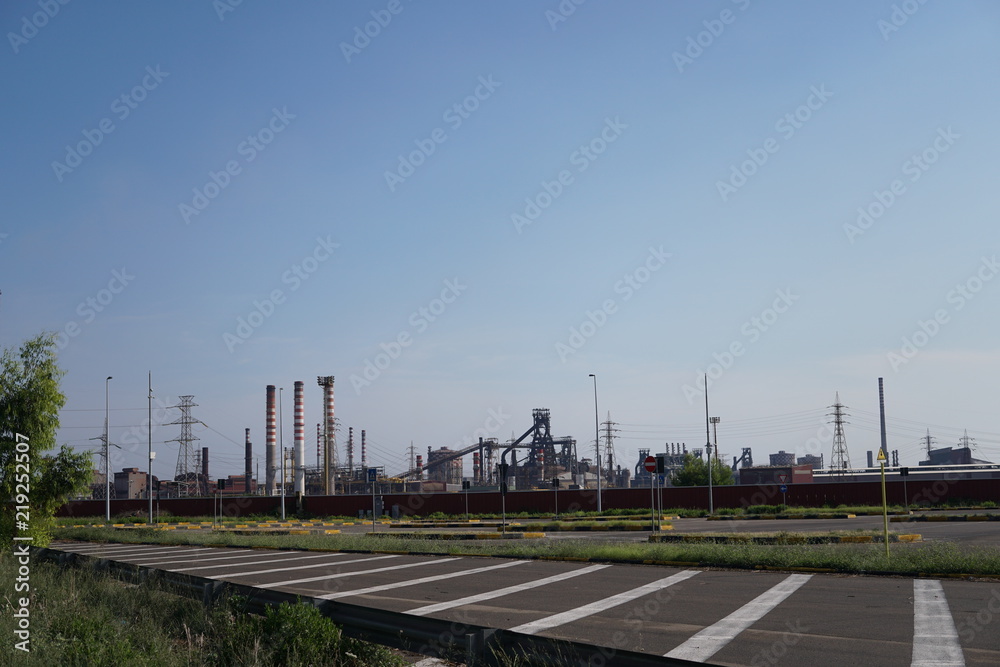 Steel plant in the industrial area of Taranto, Southern Italy