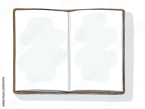 black leather notebook  background hand drawn vector illustration
