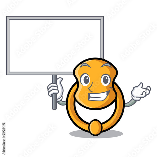 Bring board door knocker isolated on character cartoon