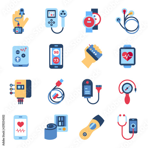 Digital vector health sensor icons set