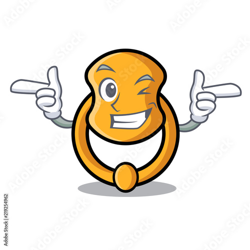 Wink metal door knocker on character cartoon