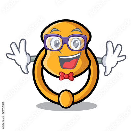 Geek metal door knocker on character cartoon