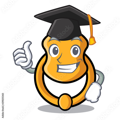 Graduation metal door knocker on character cartoon